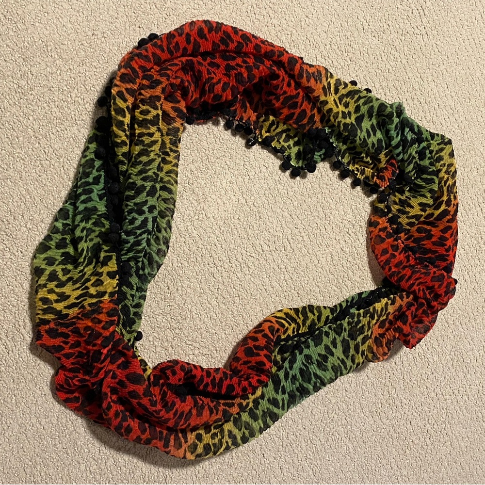 Betsey Johnson Multicolor Leopard Print Scarf